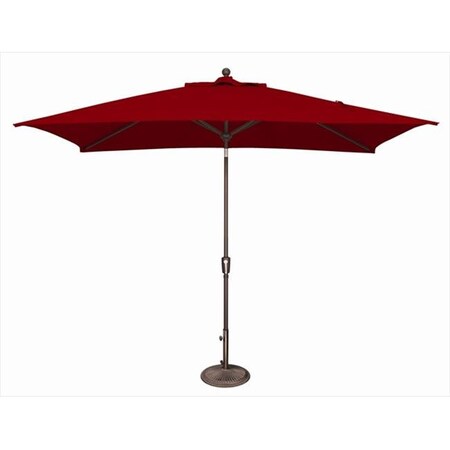 Simplyshade SimplyShade 6 x 10 ft. Rectangle Push Button Tilt Market Umbrella  Really Red SSUM92-6X10RT00-D2412